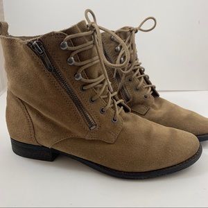 SAM EDELMAN Tan Mackay Combat boots